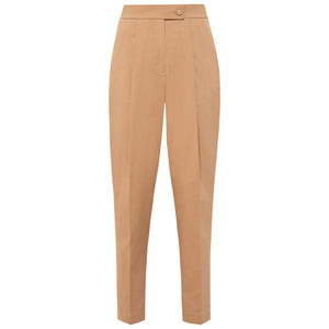 Brown Tailored Cotton Trouser | Femponiq