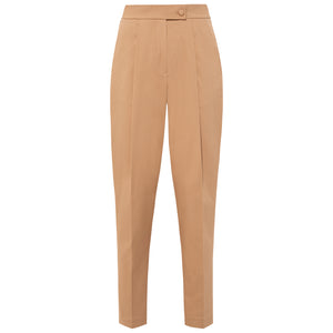 Brown Tailored Cotton Trouser | Femponiq