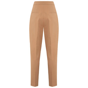 Brown Tailored Cotton Trouser | Femponiq