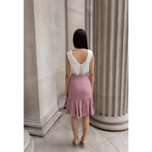 Load image into Gallery viewer, White Roll Collar Top with Cutaway Neck | Femponiq
