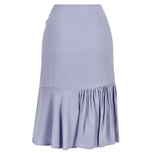 Görseli Galeri görüntüleyiciye yükleyin, Blue Rushed Asymmetrical Skirt | Femponiq
