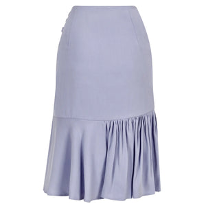 Blue Rushed Asymmetrical Skirt | Femponiq