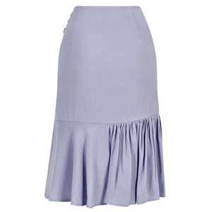 Blue Rushed Asymmetrical Skirt | Femponiq
