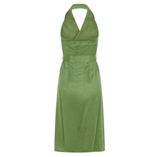 Görseli Galeri görüntüleyiciye yükleyin, Green Halter Neck Midi Tuxedo Dress | Femponiq
