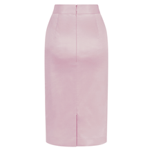 Load image into Gallery viewer, Light Pink Cotton-Blend Sateen Pencil Skirt | Femponiq
