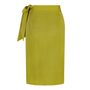 Green Bow Tie Wrap Skirt | Femponiq