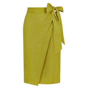 Green Bow Tie Wrap Skirt | Femponiq