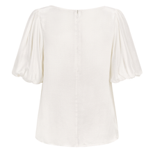 Load image into Gallery viewer, White Puff Sleeve Cupro Blouse | Femponiq
