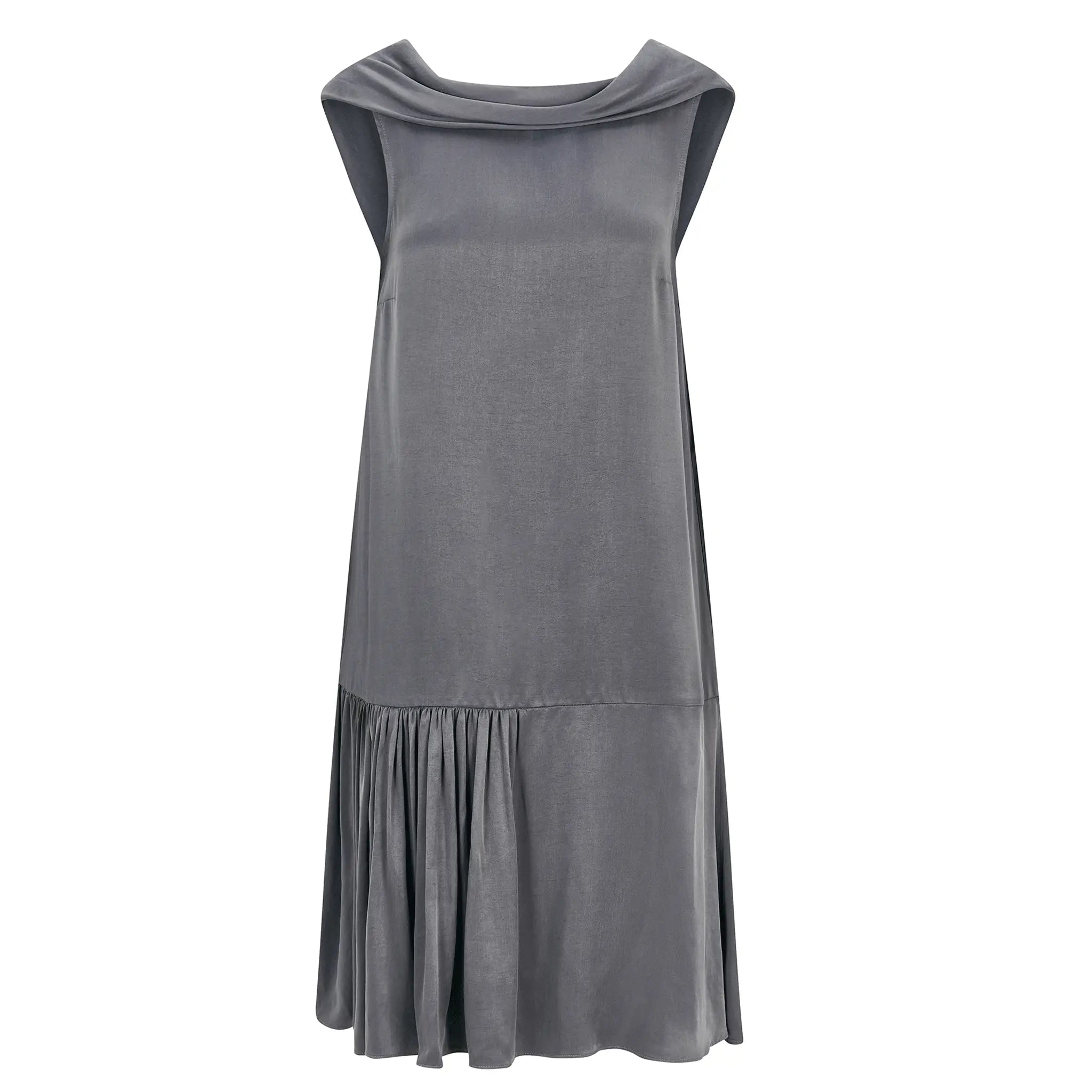 Designer Grey Roll Collar Dress UK10/EU38/US6