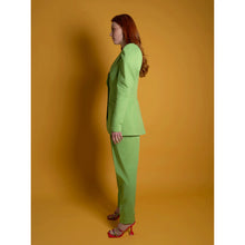 Load image into Gallery viewer, Green Tailored Cotton Trouser | Femponiq
