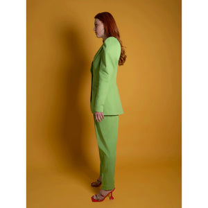 Green Tailored Cotton Trouser | Femponiq