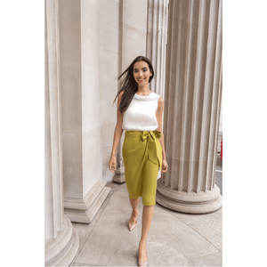 Green Bow Tie Wrap Skirt | Femponiq