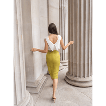 Load image into Gallery viewer, Green Bow Tie Wrap Skirt | Femponiq
