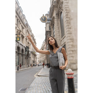 Viscose and Cupro-Blend Pants (Charcoal Grey) | Femponiq