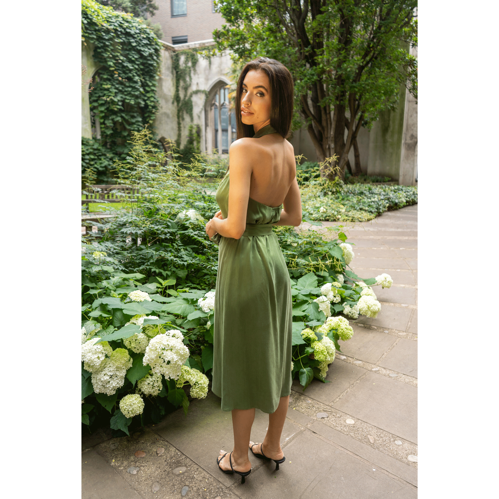 Halter cupro midi dress deals