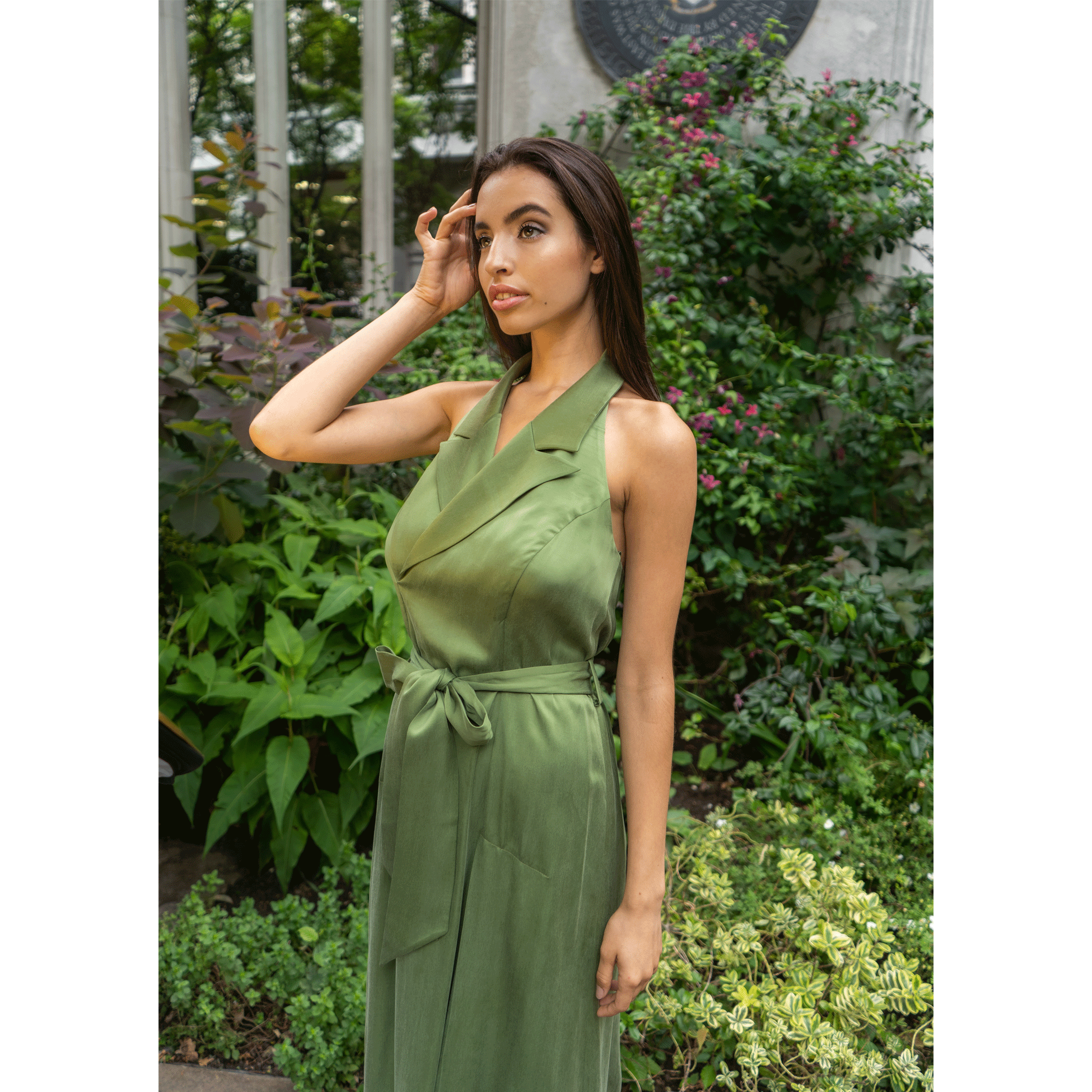 Halter cupro midi dress hot sale