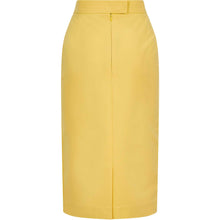 Görseli Galeri görüntüleyiciye yükleyin, High Waisted Cotton Pencil Skirt in Yellow - Back Product Picture
