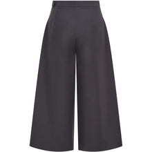 Load image into Gallery viewer, High Waisted Wide Leg Cropped Trouser in Grey - Back Product Picture
