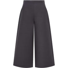 Load image into Gallery viewer, High Waisted Wide Leg Cropped Trouser in Grey - Front Product Picture
