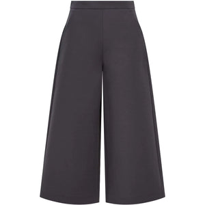 High Waisted Wide Leg Cropped Trouser in Grey - Front Product Picture