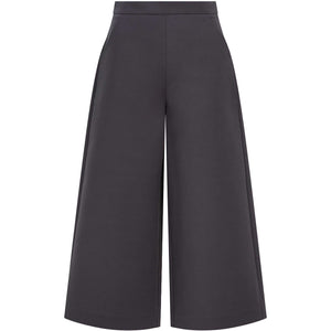 High Waisted Wide Leg Cropped Trouser in Grey - Front Product Picture