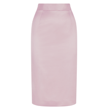 Load image into Gallery viewer, Light Pink Cotton-Blend Sateen Pencil Skirt | Femponiq
