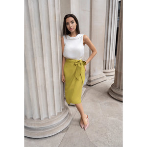 Green Bow Tie Wrap Skirt | Femponiq
