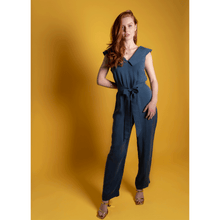 Load image into Gallery viewer, Off Shoulder Belted Vegan Jumpsuit | Femponiq
