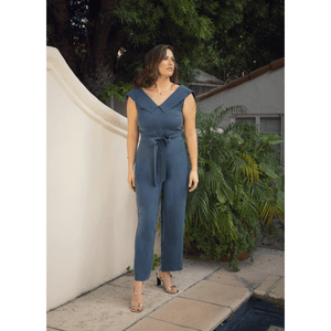 Off Shoulder Belted Vegan Jumpsuit | Femponiq