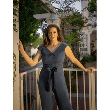Load image into Gallery viewer, Off Shoulder Belted Vegan Jumpsuit | Femponiq
