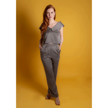 Load image into Gallery viewer, Off Shoulder Collared Crop Top | Femponiq
