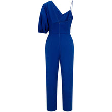Load image into Gallery viewer, Peak Lapel Jumpsuit in Royal Blue - Back Product Picture

