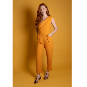Peak Lapel Crepe Jumpsuit  | Femponiq