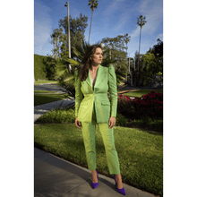 Load image into Gallery viewer, Green Puff-Shoulder Tailored Blazer | Femponiq
