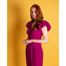 Load image into Gallery viewer,  Fuchsia Puff Sleeve Jumpsuit | Femponiq

