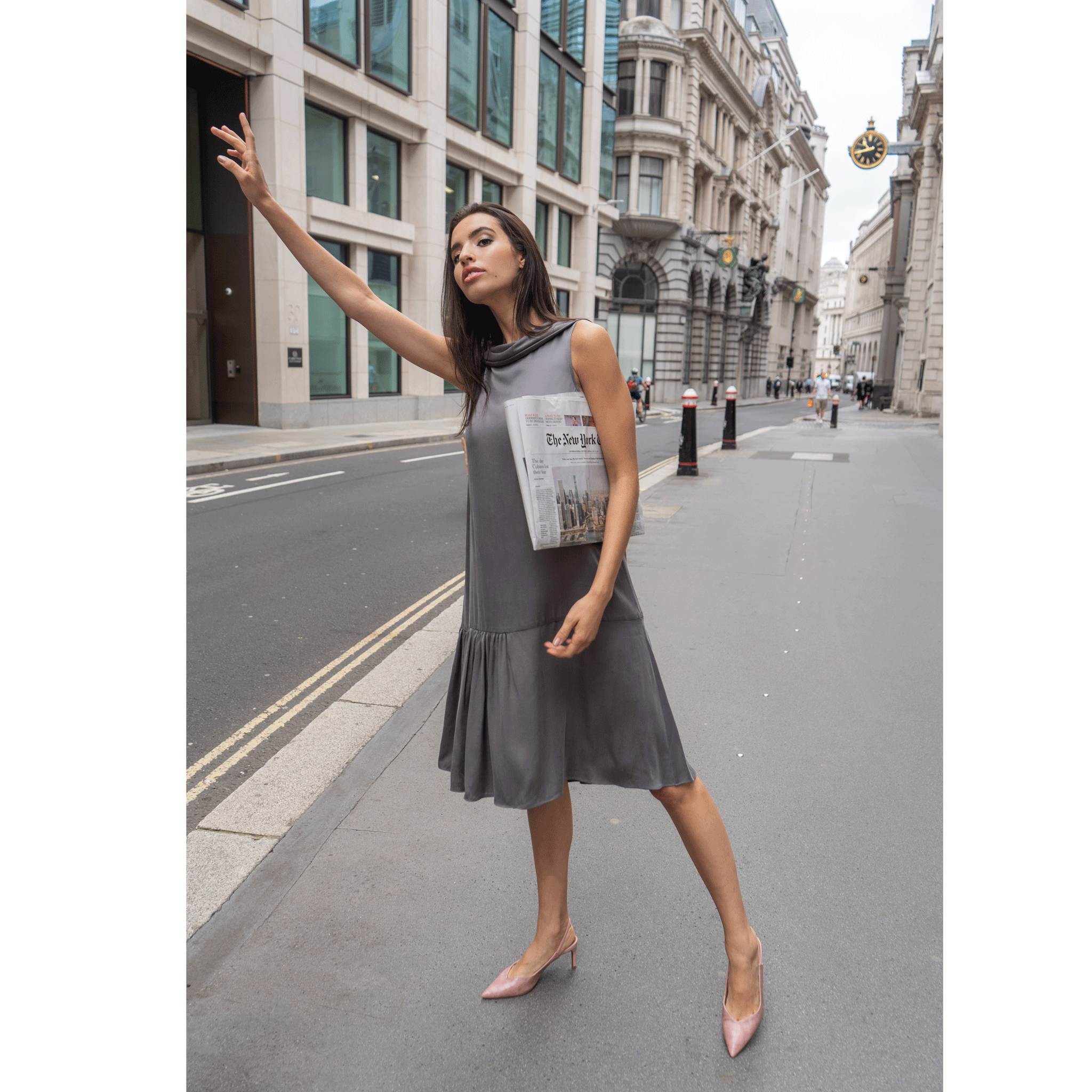 Grey day dress store