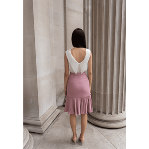 White Roll Collar Top with Cutaway Neck | Femponiq