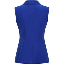 Load image into Gallery viewer, Sleeveless Cotton Blazer in Royal Blue - Back Product Picture
