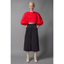Load image into Gallery viewer, High Waisted Wide Leg Cropped Trouser in Grey - Front
