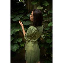 Load image into Gallery viewer, Model is wearing Femponiq Green Wrap Dress
