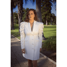 Load image into Gallery viewer, White Puff Sleeve Blazer Dress | Femponiq
